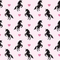 Seamless pattern of unicorn silhouette vector