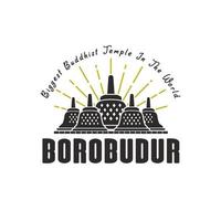 Simple Borobudur Temple Logo Vector Design