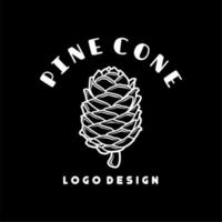 Simple Pinecone Logo In Black Background Vector Design