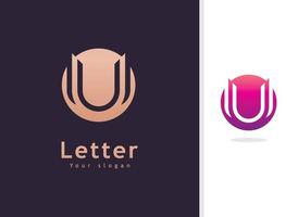U Logo Design and template. Creative U icon initials based Letters in vector. vector