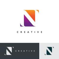 n diseño de logotipo y plantilla. Creative n icon iniciales basadas en letras en vector. vector