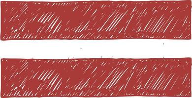 Country Flag Pencil or Marker Sketch Vector