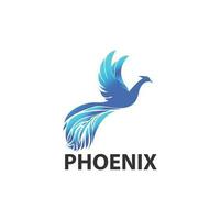phoenix vector logo, red bird in blue. suitable for business and tattoo use.