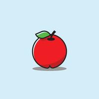 vector illustration of a fresh apple and leaves.
