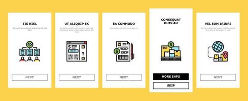 Procurement Process Onboarding Icons Set Vector