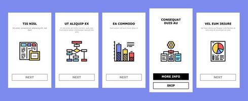 Analyze Infographic Onboarding Icons Set Vector