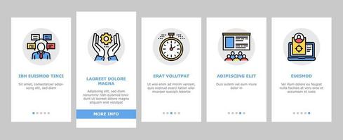 Project Development Onboarding Icons Set Vector