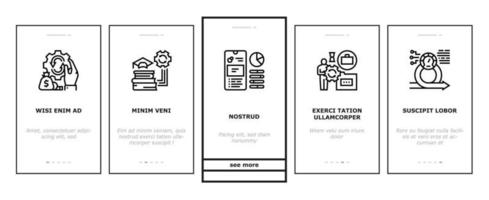 Optimize Operations Onboarding Icons Set Vector
