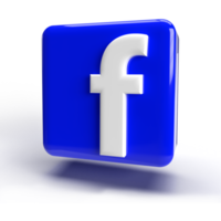 3d icona logo facebook colore blu png