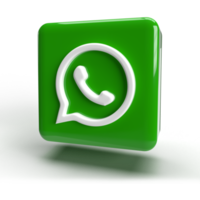 3d whatsapp logo icône couleur verte png