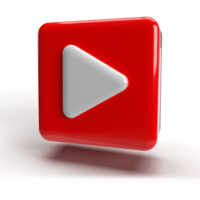 3d youtube logo icona colore rosso png