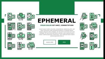 vector de encabezado de aterrizaje de contenido efímero