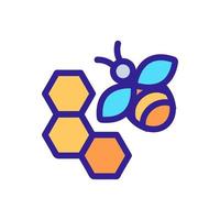 Honey bee icon vector. Isolated contour symbol illustration vector