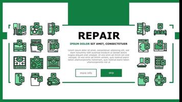 vector de encabezado de aterrizaje de mantenimiento de reparación de electrodomésticos