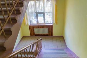 empty stairs in school. no pupils, vacations photo