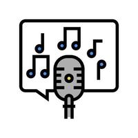 live music on radio channel color icon vector illustration