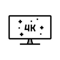 4k resolution computer display color icon vector illustration