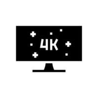4k resolution computer display glyph icon vector illustration