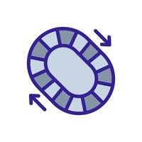 ilustración de contorno de vector de icono de cinta transportadora sin fin circular