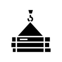 building materials transportation glyph icon vector illustration