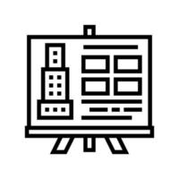 building design presentation line icon vector illustration