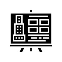 building design presentation glyph icon vector illustration