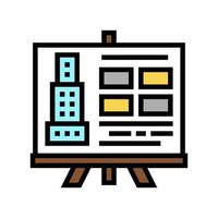 building design presentation color icon vector illustration