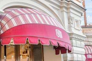 Moscow, Russia - January 10, 2018 Facade view of GUM department store at Red Square photo