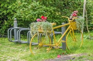 empty bicycle parking photo