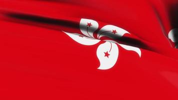 Loop of Hongkong flag waving on texture background video