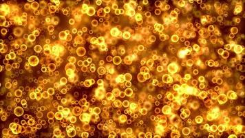 loop galleggiante in movimento particelle di bolla d'oro astratto video