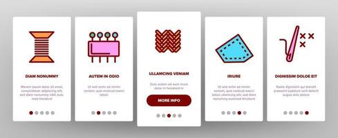 Needlework Onboarding Icons Set Vector