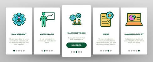 Management Onboarding Elements Icons Set Vector