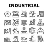 conjunto de iconos de colección de procesos industriales vector