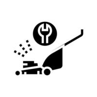 repair of lawn mower glyph icon vector illustration