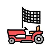 race on lawn mower color icon vector illustration