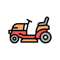 tractor lawn mower color icon vector illustration