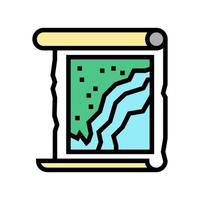 ilustración de vector de icono de color de rollo de mapa