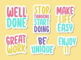 motivational quote stickers bundle vector