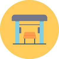 Bus Stop Flat Circle Multicolor vector