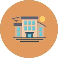 Building Flat Circle Multicolor vector
