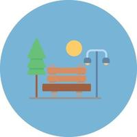 Bench Flat Circle Multicolor vector