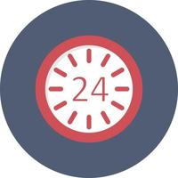 24 Hours Flat Circle Multicolor vector