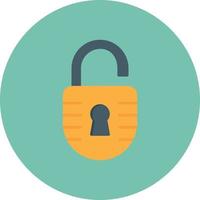 Padlock Flat Circle Multicolor vector