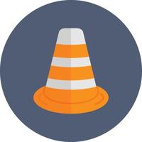 Traffic Cone Flat Circle Multicolor vector