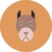 Dog Flat Circle Multicolor vector