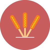 Corn Dog Flat Circle Multicolor vector