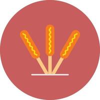 Corn Dog Flat Circle Multicolor vector