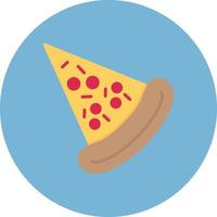 Pizza Flat Circle Multicolor vector