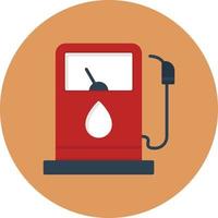 Gas Station Flat Circle Multicolor vector